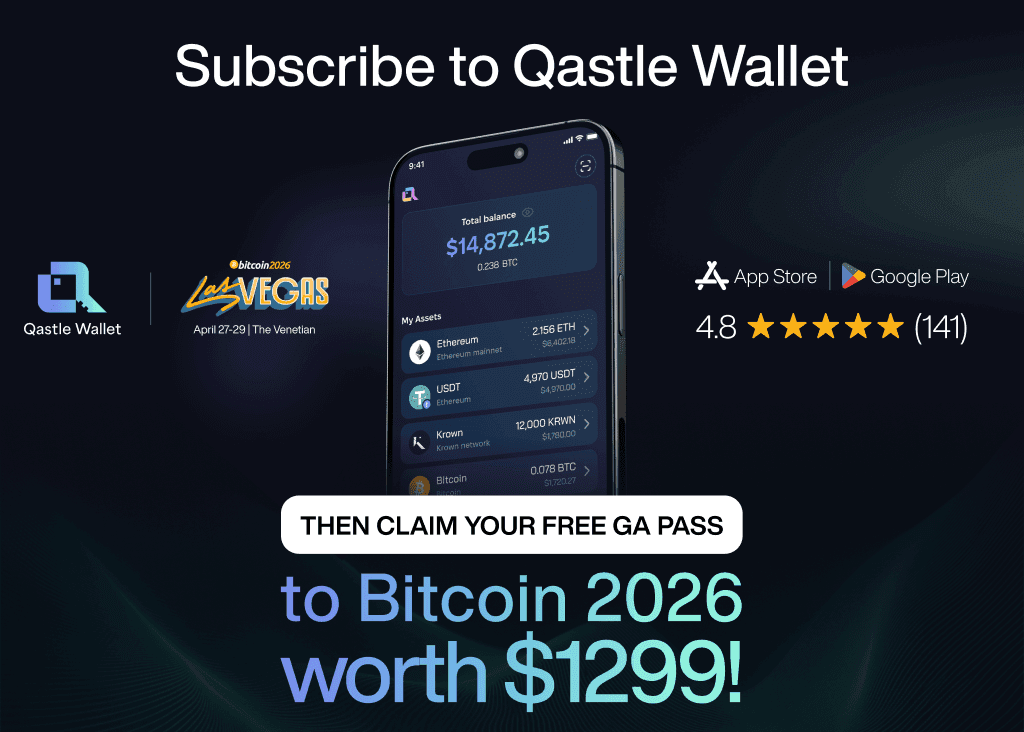 New Qastle subscribers can claim a Bitcoin 2026 Pro Pass worth $1,299